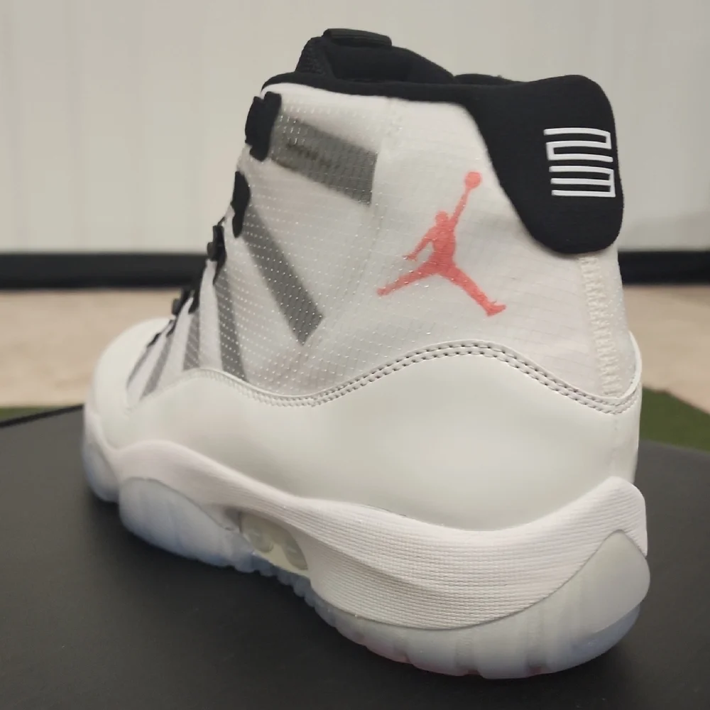 Air Jordan 11 Retro White Black Red Sneakers - Picture 5 of 9